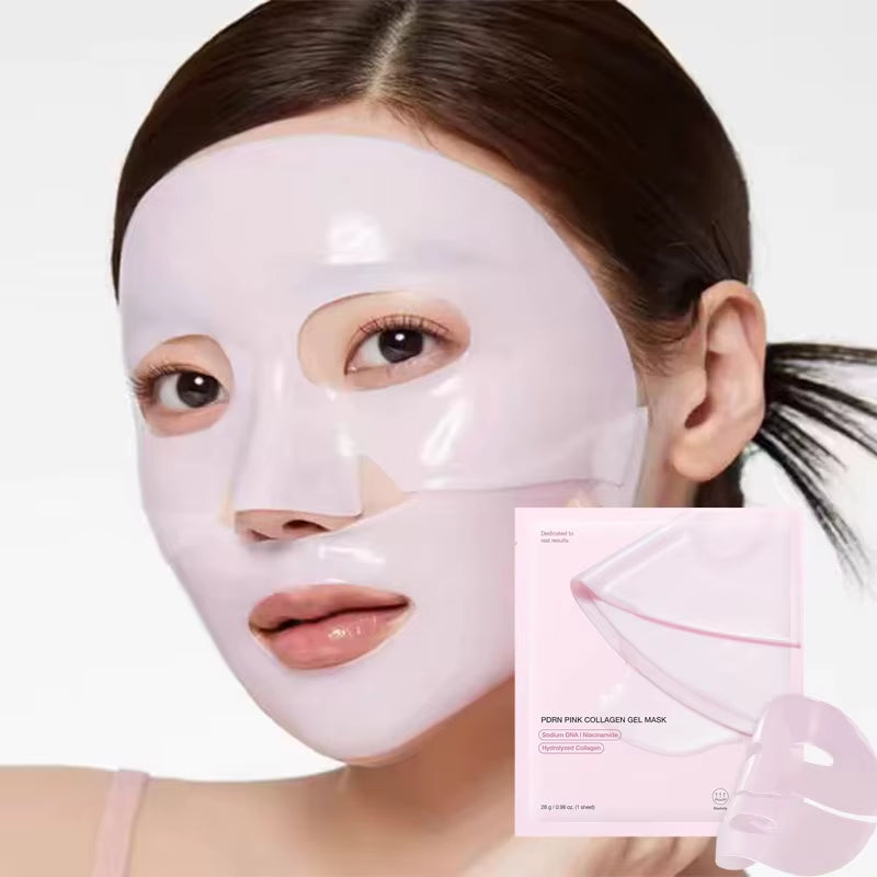 Pink Collagen Gel Salmon Pdrn Facial Mask,Deep Hydrating,Moisturizing and Firming Hydrogel Jelly Face Sheeets,Balance Skin Tone