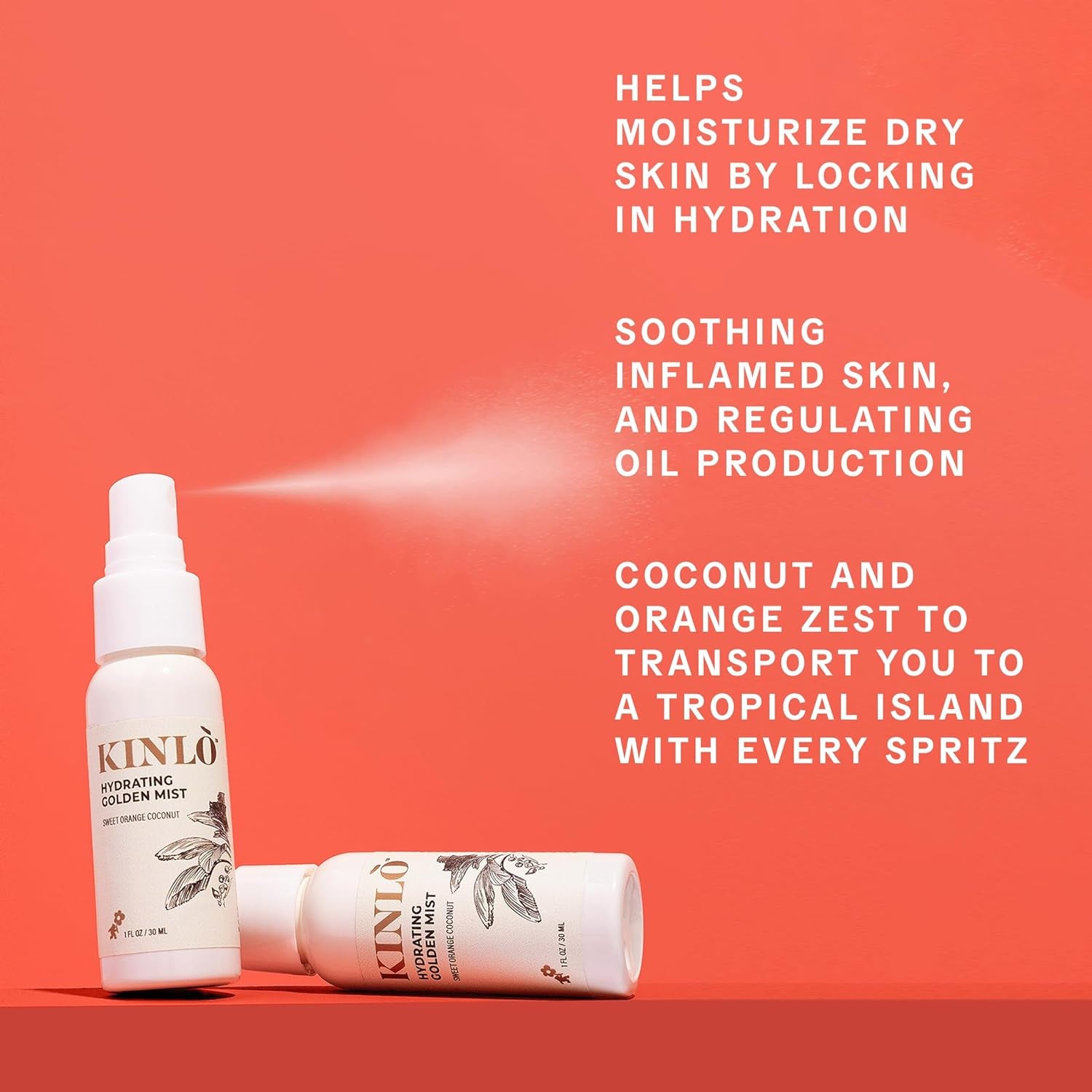 Hydrating Golden Mist, 1 Fl Oz | Face Mist with Coconut Water, Aloe, Witch Hazel, Calendula | Facial Spray Mist Hydrating Toner Mist | Black Owned Skincare 1 Fl Oz