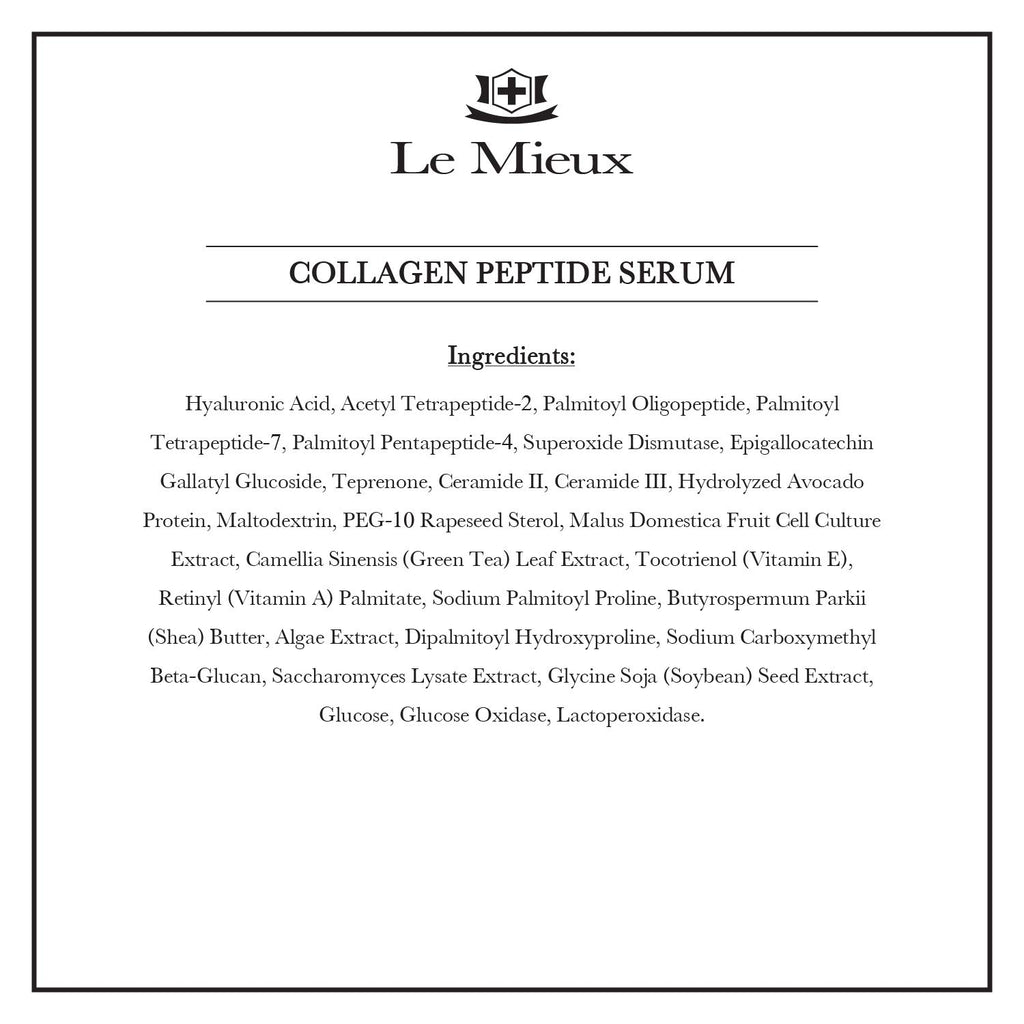 Collagen Peptide Serum - Concentrated, Creamy anti Aging Face Serum with Skin Contouring Peptides & Moisturizing Hyaluronic Acid, No Parabens or Sulfates (1 Oz / 30 Ml)